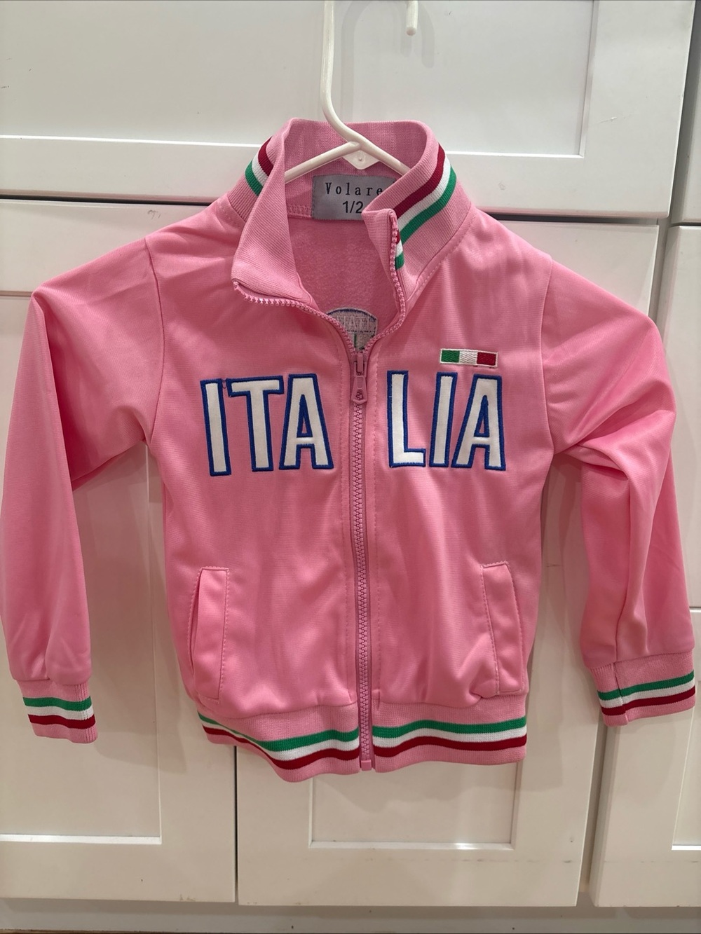 Kids' Italia Pink Zip-Up Jacket